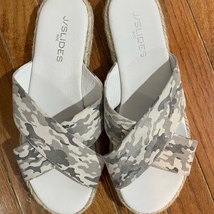 J Slides Reva Camo Espadrille Sandal Size 8